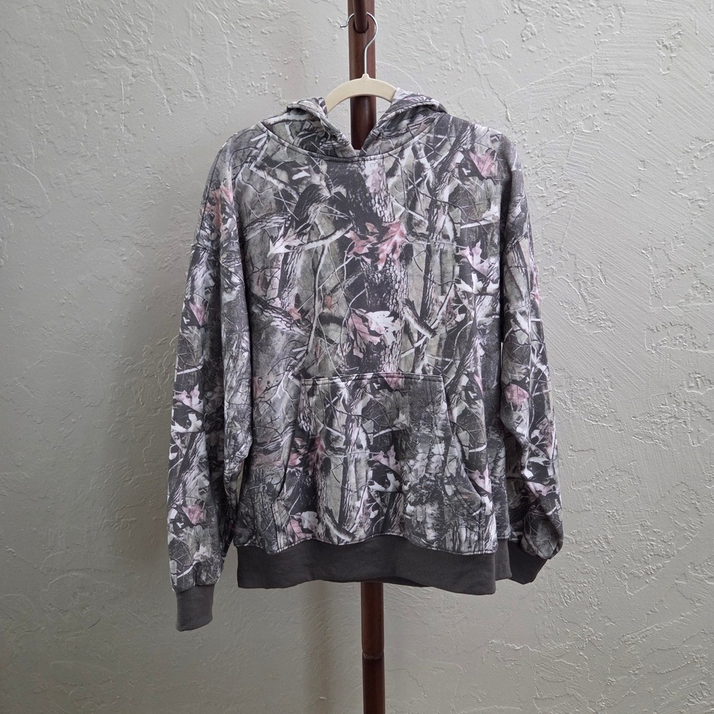 T105. Tree‎ Camo Hoodie Pullover Sweatshirt - Picture 3 of 6
